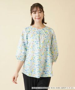 ＊＊Leilian PLUS HOUSE__ / レリアンプラスハウス シャツ・ブラウス | ボタニカル柄七分袖スモックブラウス
