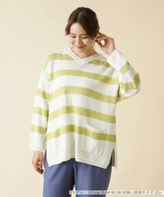 ＊＊Leilian PLUS HOUSE__ / レリアンプラスハウス ニット・セーター | ボーダーVネックニットプルオーバー