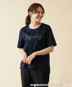 ＊＊Leilian PLUS HOUSE__ / レリアンプラスハウス カットソー | ロゴ刺繍Tシャツ