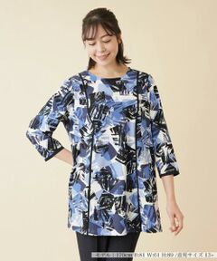 ＊＊Leilian PLUS HOUSE__ / レリアンプラスハウス シャツ・ブラウス | プリントチュニック丈ブラウス