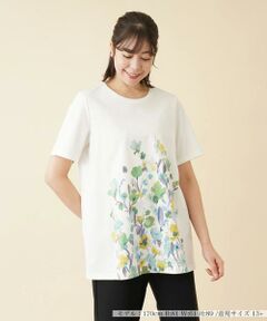 ＊＊Leilian PLUS HOUSE__ / レリアンプラスハウス カットソー | フラワープリントTシャツ