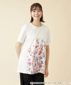 ＊＊Leilian PLUS HOUSE__ / レリアンプラスハウス カットソー | フラワープリントTシャツ