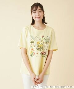 ＊＊Leilian PLUS HOUSE__ / レリアンプラスハウス カットソー | フラワープリントＴシャツ