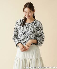 ＊＊Leilian PLUS HOUSE__ / レリアンプラスハウス シャツ・ブラウス | レオパード柄ピンタックブラウス