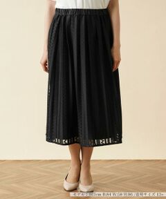 ＊＊Leilian PLUS HOUSE__ / レリアンプラスハウス ミニ・ひざ丈スカート | レースプリーツフレアスカート