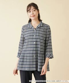 ＊＊Leilian PLUS HOUSE__ / レリアンプラスハウス シャツ・ブラウス | チェックペプラムブラウス