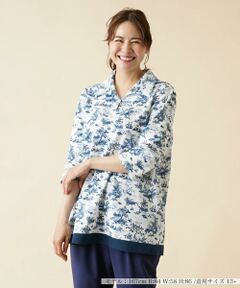 ＊＊Leilian PLUS HOUSE__ / レリアンプラスハウス シャツ・ブラウス | プリント襟付きカットソー