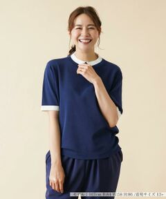 ＊＊Leilian PLUS HOUSE__ / レリアンプラスハウス カットソー | クレリック切替ニットプルオーバー