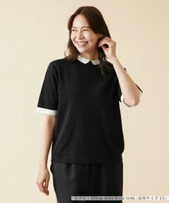 ＊＊Leilian PLUS HOUSE__ / レリアンプラスハウス カットソー | クレリック切替ニットプルオーバー