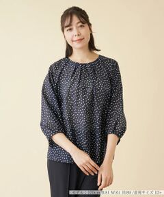 ＊＊Leilian PLUS HOUSE__ / レリアンプラスハウス カットソー | ドット柄シアーブラウス