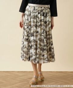 ＊＊Leilian PLUS HOUSE__ / レリアンプラスハウス ミニ・ひざ丈スカート | プリントフレアスカート