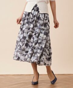 ＊＊Leilian PLUS HOUSE__ / レリアンプラスハウス ミニ・ひざ丈スカート | プリントフレアスカート