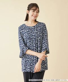 ＊＊Leilian PLUS HOUSE__ / レリアンプラスハウス カットソー | プリント七分袖プルオーバー