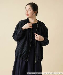 ＊＊Leilian PLUS HOUSE__ / レリアンプラスハウス ブルゾン | レースジップアップブルゾン