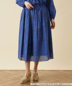 ＊＊Leilian PLUS HOUSE__ / レリアンプラスハウス ミニ・ひざ丈スカート | プリントフレアスカート