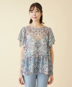 ＊＊Leilian PLUS HOUSE__ / レリアンプラスハウス シャツ・ブラウス | ペイズリー柄ペプラムブラウス