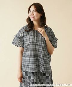 ＊＊Leilian PLUS HOUSE__ / レリアンプラスハウス シャツ・ブラウス | ギンガムチェックフリルブラウス