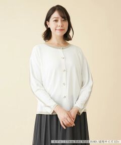 ＊＊Leilian PLUS HOUSE__ / レリアンプラスハウス カーディガン・ボレロ | 配色ラインクルーネックカーディガン