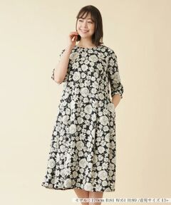 ＊＊Leilian PLUS HOUSE__ / レリアンプラスハウス ミニ丈・ひざ丈ワンピース | フラワープリントワンピース