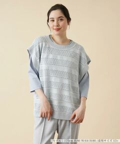 ＊＊Leilian PLUS HOUSE__ / レリアンプラスハウス ベスト | ボーダー柄ベスト