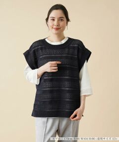 ＊＊Leilian PLUS HOUSE__ / レリアンプラスハウス ベスト | ボーダー柄ベスト