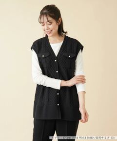 ＊＊Leilian PLUS HOUSE__ / レリアンプラスハウス ベスト | ケーブル柄ニットベスト