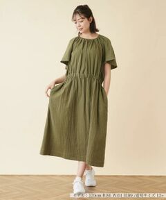 ＊＊Leilian PLUS HOUSE__ / レリアンプラスハウス ミニ丈・ひざ丈ワンピース | ギャザーロングワンピース