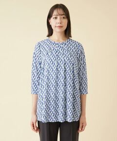 ＊＊Leilian PLUS HOUSE__ / レリアンプラスハウス シャツ・ブラウス | 幾何学柄タックブラウス