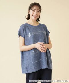 ＊＊Leilian PLUS HOUSE__ / レリアンプラスハウス ニット・セーター | スパンコールフレンチスリーブニット