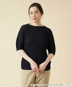 ＊＊Leilian PLUS HOUSE__ / レリアンプラスハウス カットソー | プリーツ五分袖カットソー