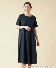 ＊＊Leilian PLUS HOUSE__ / レリアンプラスハウス ミニ丈・ひざ丈ワンピース | スクエアネックロングワンピ－ス