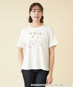 ＊＊Leilian PLUS HOUSE__ / レリアンプラスハウス カットソー | フラワープリントTシャツ