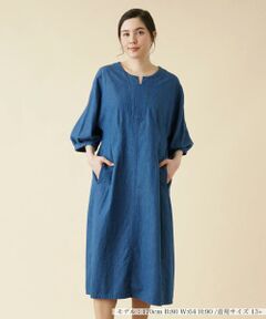 ＊＊Leilian PLUS HOUSE__ / レリアンプラスハウス ミニ丈・ひざ丈ワンピース | 洗えるミモレ丈デニムワンピース