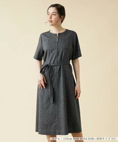 ＊＊Leilian PLUS HOUSE__ / レリアンプラスハウス ミニ丈・ひざ丈ワンピース | フロントジップワンピ－ス