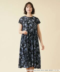 ＊＊Leilian PLUS HOUSE__ / レリアンプラスハウス ミニ丈・ひざ丈ワンピース | ボタニカル柄フレアワンピース