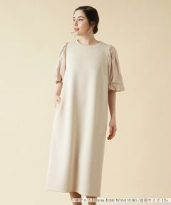 ＊＊Leilian PLUS HOUSE__ / レリアンプラスハウス ミニ丈・ひざ丈ワンピース | 切替バルーンスリーブワンピース