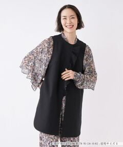 ＊＊Leilian PLUS HOUSE__ / レリアンプラスハウス ベスト | フリル付きロングジレ