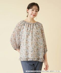 ＊＊Leilian PLUS HOUSE__ / レリアンプラスハウス シャツ・ブラウス | ボタニカル柄オーバーブラウス