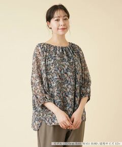 ＊＊Leilian PLUS HOUSE__ / レリアンプラスハウス シャツ・ブラウス | ボタニカル柄オーバーブラウス