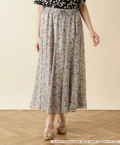 ＊＊Leilian PLUS HOUSE__ / レリアンプラスハウス ミニ・ひざ丈スカート | リーフ柄フレアスカート