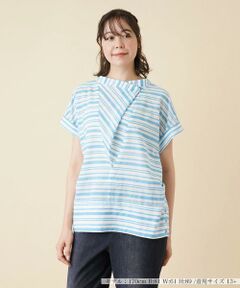 ＊＊Leilian PLUS HOUSE__ / レリアンプラスハウス シャツ・ブラウス | 切替ボーダーハイネックブラウス