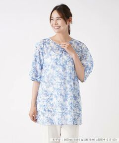 ＊＊Leilian PLUS HOUSE__ / レリアンプラスハウス シャツ・ブラウス | フラワー柄オーバーブラウス