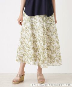 ＊＊Leilian PLUS HOUSE__ / レリアンプラスハウス ミニ・ひざ丈スカート | プリントフレアスカート