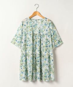 ＊＊Leilian PLUS HOUSE__ / レリアンプラスハウス カットソー | フラワープリントギャザーカットソー