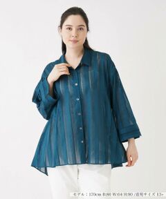 ＊＊Leilian PLUS HOUSE__ / レリアンプラスハウス シャツ・ブラウス | シアーストライプブラウス