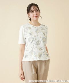 ＊＊Leilian PLUS HOUSE__ / レリアンプラスハウス シャツ・ブラウス | フラワー刺繍カットソー