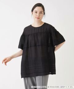 ＊＊Leilian PLUS HOUSE__ / レリアンプラスハウス シャツ・ブラウス | タックボーダーブラウス