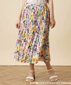 ＊＊Leilian PLUS HOUSE__ / レリアンプラスハウス ミニ・ひざ丈スカート | プリントプリーツスカート