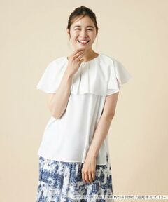 ＊＊Leilian PLUS HOUSE__ / レリアンプラスハウス シャツ・ブラウス | ラッフル襟ノースリーブブラウス