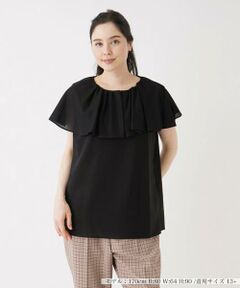 ＊＊Leilian PLUS HOUSE__ / レリアンプラスハウス シャツ・ブラウス | ラッフル襟ノースリーブブラウス